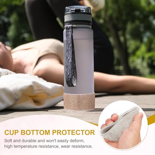Funda silicona para botella Stanley con purpurina protector de base 2 uds 5