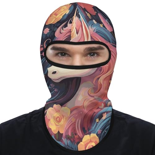 Balaclava para hombre y mujer, máscara completa para esquí y ciclismo con diseño de caballo y flores miniatura 1