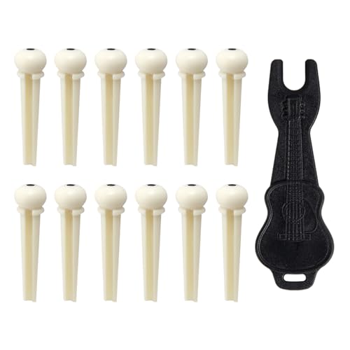 SYEYCW 12 Pièces Chevilles de Chevalet pour Guitare avec 1 Pièces Chevilles Extracteur Outil,...
