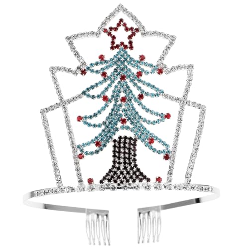 Christmas Tree Tiara: Christmas Crown - Rhinestone Crown with Comb