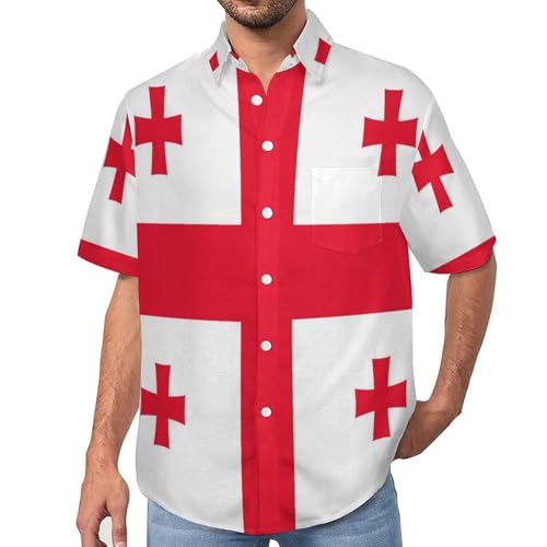 Chemise homme manches courtes drapeau Géorgie pour l'été