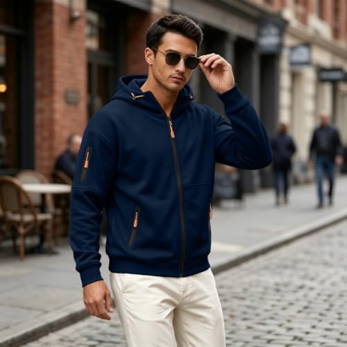 Mens Hoodies Zip Up Tactical Hoodie Fleece Hooded Sweatshirt Sweat Shirt - image 3