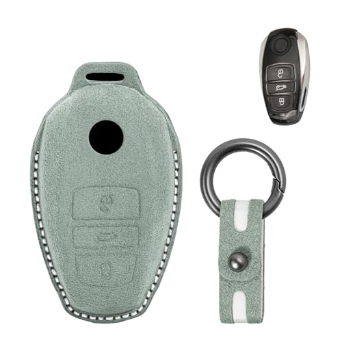 Coque de clé pour VW Touareg protection daim étui fait main vert clair