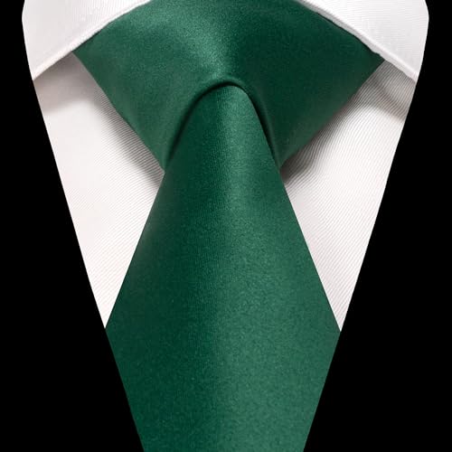 Image of RBOCOTT Solid Color Tie and Pocket Square Hankerchief with Lapel Pin Set for Men