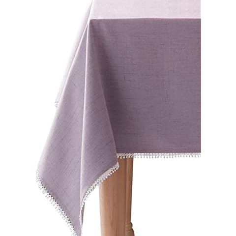 HomeCrate Luxurious French Perle Collection Solid Tablecloth 60" X 120" Violet, by Lenox Cover