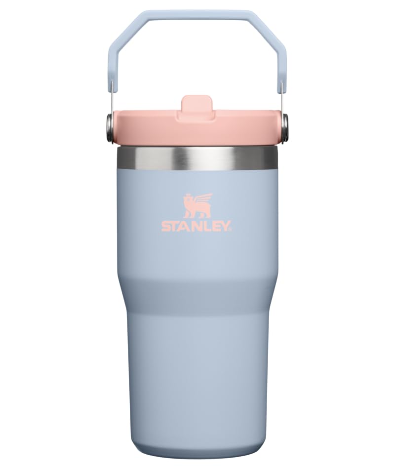 Image of STANLEY IceFlow 2.0 Flip Straw Tumbler with Handle 20 oz | Twist On Lid and Flip Up Straw | Leak Resistant Water Bottle | Insulated Stainless Steel | BPA-Free | Blue Dream