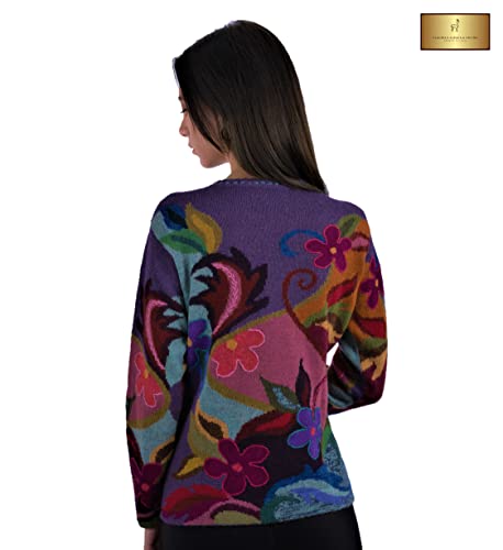 Womens Sweaters Alpaca Cardigan – Chest Lined Embroidered True Fit Sweater - Womens Fall Fashion 2022 Delight! (Trinity-M) #TOP7