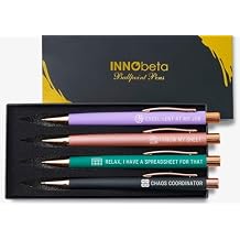 InnoBeta Funny Accountant Coworker Gifts Pen Set - Chaos Coordinator - Spreadsheet Desk Accessories for Admin 4 Pcs