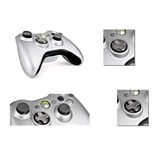 Manette sans fil avec bouton multidirectionnel transformable + Kit de Chargement rapide argent pour Xbox 360
