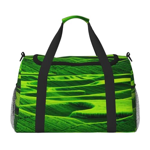 Verdant Vistas Print Travel Duffel Bag for Men & Women, Foldable Travel Bags and Spacious Weekender Tote Bag for Storage Toiletry Luggage Personal Item