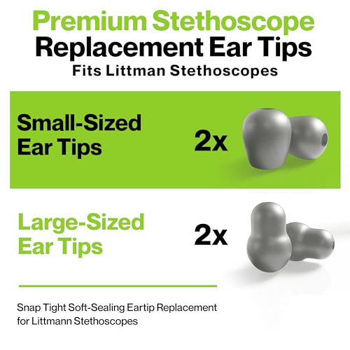 Image of Durabasics Stethoscope Ear Tips Replacement for Littmann Stethoscopes - Compatible with Littman Ear Tips Replacement, Stethoscope Ear Pieces, Littmann Stethoscope Parts & Cardiology IV Parts - Grey