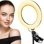 Beauty Fill Light, Phone Light Ring - Rechargeable LED Selfie Adjustable for Smartphones | Portable Tripod Accessory Photography, Vlogging, Zoom Calls, Makeup, Social Media
