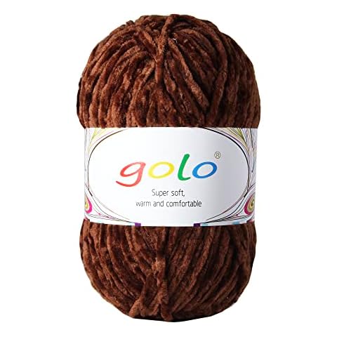 golo Chenille Yarn for Baby Blanket Yarn 3.5 oz Soft Chenille Yarn for Hand Knitting Coffee-Yarn Cover
