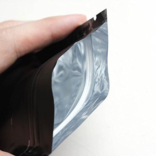100 PCS Black Foil Mylar Stand-up Grip Seal Zip Style Lock Bag 8.5cm x 13cm 3.3'' x 5''