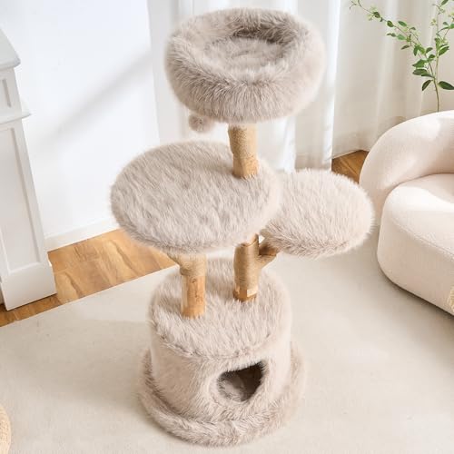 Árbol para gatos de madera natural 54" modern miniatura 3