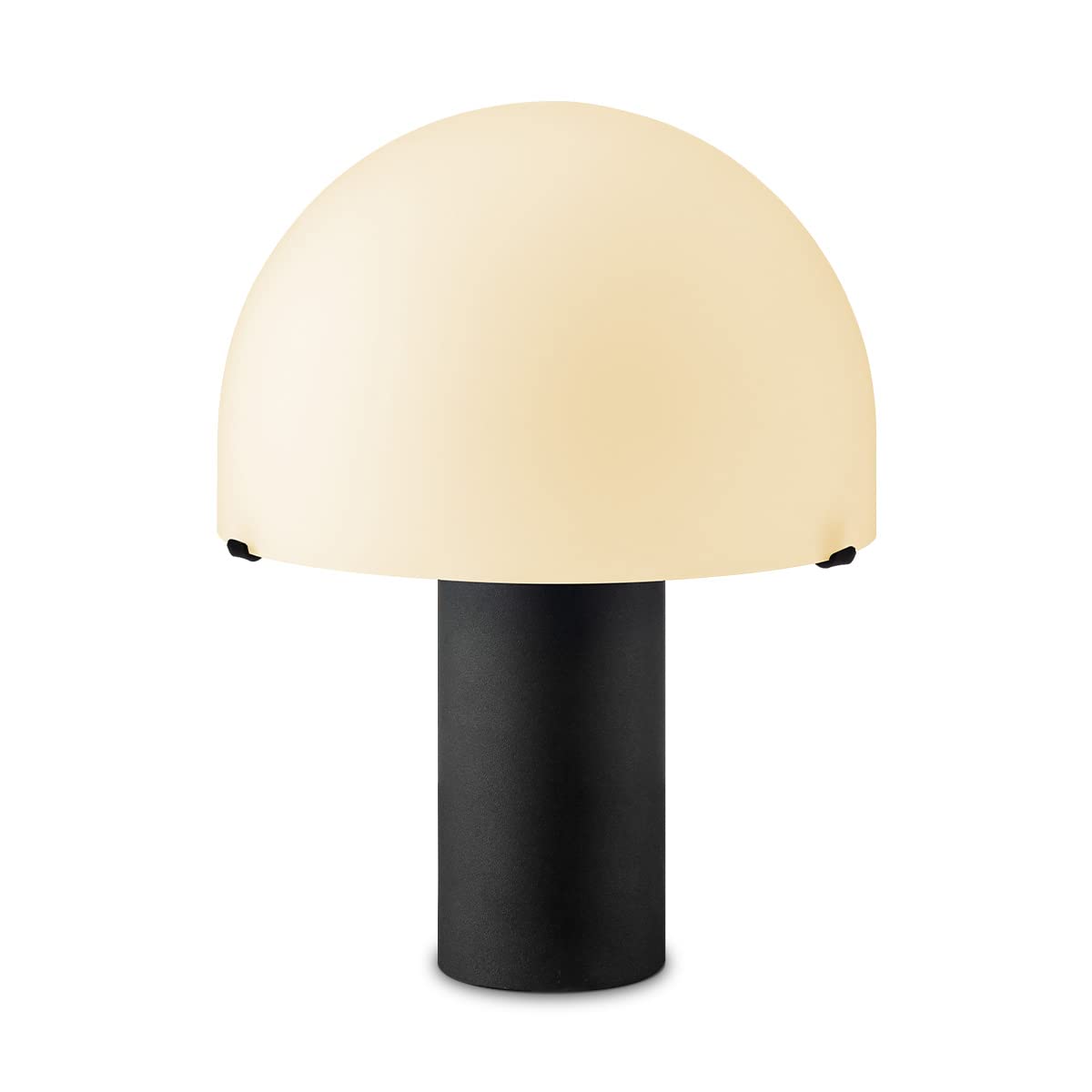 home sweet home collection Moderner Tischlampe Mushroom | 23/23/28cm | Schwarz | Nachttischlampe | Glas und Metall | für E27 LED-Lichtquelle | mit Kabelschalter | geeignet für Wohnzimmer und