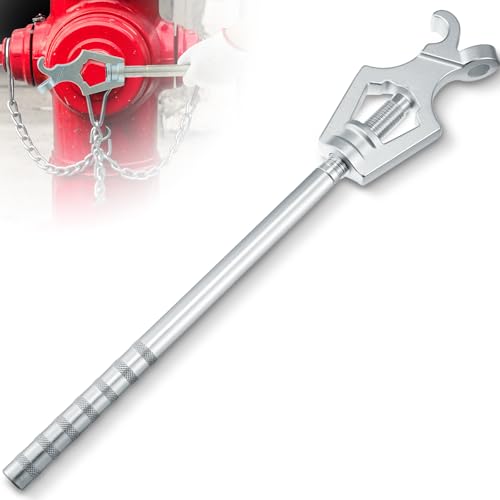 Image of Tandefio 1 Pcs Fire Hydrant Wrench, Pentagon 1-3 /4 inch /square 1-1 /4 inch, Silver