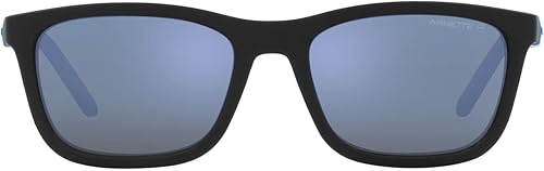 ARNETTE Lentes de sol para niños, marco negro mate, lentes polarizadas con espejo gris oscuro, 2.008 in