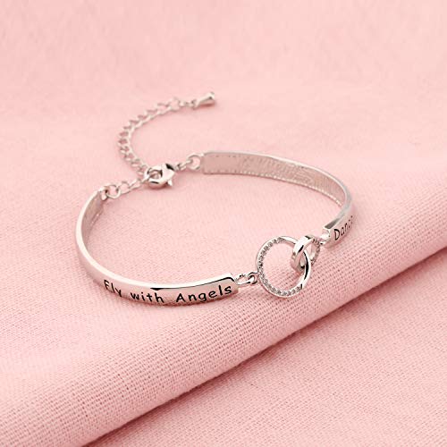 POTIY Memorial Bracelet Sympathy Gift Fly with Angels Dance with Stars Bracelet Loss Jewelry Remembrance Loss of Mom Dad (silver) - Image 6