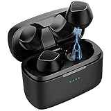 Wireless Earbuds Bluetooth Wireless Headphones with Microphone Bluetooth Earbuds Stereo Calls Extra Bass Touch Control 35H Playtime for Workout (Charging Case Included) (Black)