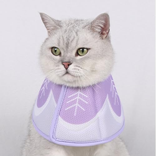 Coleira para animais de estimação com proteção de pescoço,Cone anti-lambe para cães respirável | Col