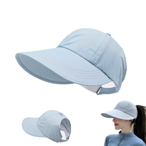 UPF Sun Protection Baseball Hat for Men and Women,Adjustable Lightweight Wide Brim Outdoor Sunscreens Hollow Top Cap (blue)