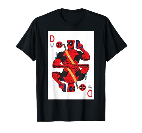 T-shirt Deadpool Marvel Wade Wilson motif carte à jouer pour homme