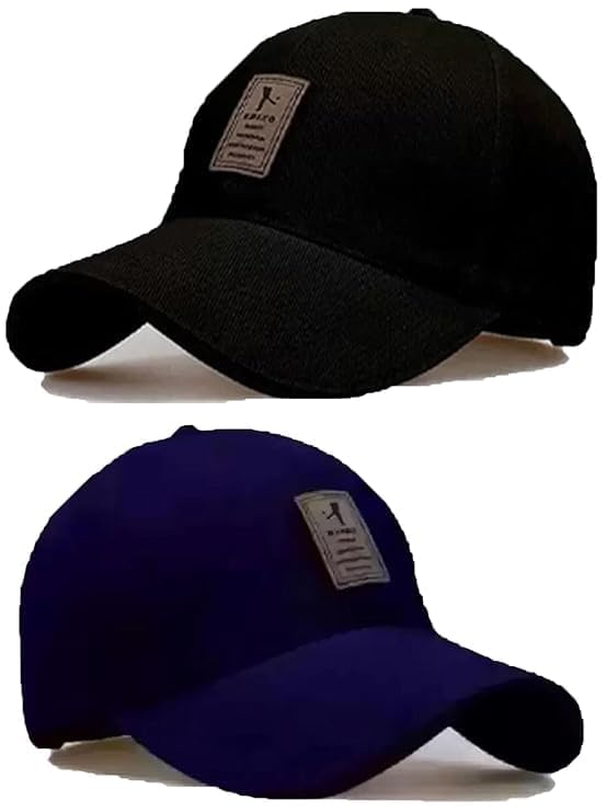 Image of rytoria Combo 3 Pcs Cap for Men and Women Unisex Cotton Caps Adjustable Strap Free Size Summer Sports Cricket Gym Dance