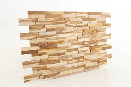 Nordic Style Teak Wood 3D Wall Panels - Recycled Decor