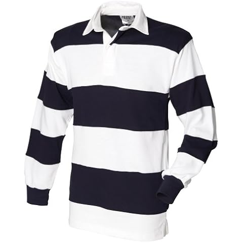 Front Row White & Navy Rugby Polo Shirt Cover