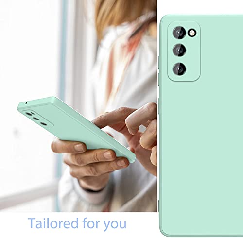 Image of DIZORO Microfiber Cover Compatible with Samsung Galaxy S20Fe Case 6.5 inch, Liquid Silicone Gel Rubber Shockproof Case Soft Microfiber Cloth Lining Cushion Compatible for Samsung 20 Fe (Mint Green)