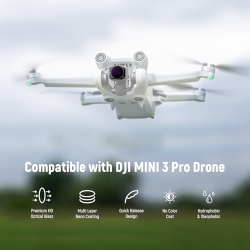 Image of NEEWER ND /PL Filter Set Compatible with DJI Mini 3 / Mini 3 Pro Drone, ND8 /PL+ND16 /PL+ND32 /PL+ND64 /PL+CPL+UV, HD Aerial Video Photography Accessories, 6 Pack