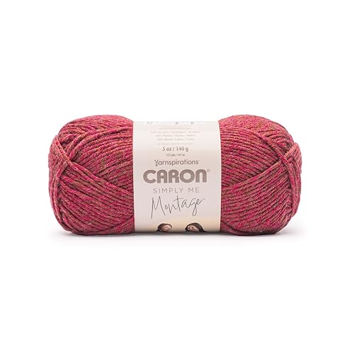Image of Caron Simply Me Montage Soft Yarn for Crocheting, Garnet, 2-Pack