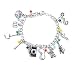 Produktbild Charm-Armband Stranger Things mit Elf, Weihnachtsbaum, Axt, umgedrehten Symbolen, silberfarben  Stranger Things-Schmuck in Geschenkbox