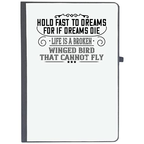 UDNAG Ruled Notebook Diary 'Womens Day | Hold Fast to Dreams for if Dreams die, Life is a Broken Winged Bird That Cannot Fly', [A5 80Pages 80GSM]
