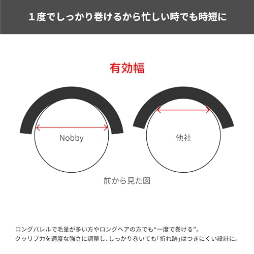 Nobby カールアイロン NB526 プロ仕様 ヘアアイロン ナノセラミックコーティング 29段階温度調整（60〜200℃）海外対応 100-240V