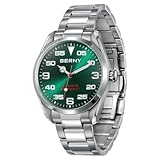 Design élégant et raffiné : Cette montre automatique est dotée d'un cadran en forme de rayon de soleil avec une combinaison unique de marqueurs 12 heures et 60 minutes. Les aiguilles de la montre sont conçues en trois formes distinctes pour un look audacieux et élégant. En outre, les index à 3, 6, 9 et 12 heures, ainsi que les trois aiguilles, sont recouverts d'une matière lumineuse pour une meilleure visibilité en cas de faible luminosité.