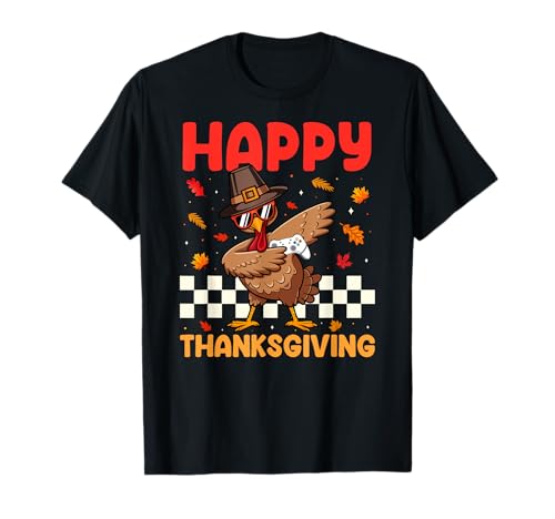 Happy Thanksgiving Funny Dabbing Turkey Gamer Gaming Boys Camiseta