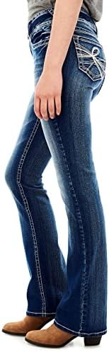 WallFlower Luscious Curvy Bootcut Jeans for Women Mid-Rise Insta Stretch Denim in Petite, Midsize, Plus Size, Juniors Jeans, Jenna, 22 Plus Long — view 3