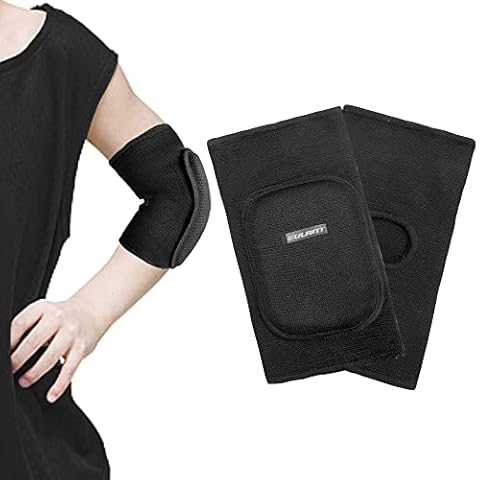 ONTYZZ Children Elbow Sleeve 1 Pair Kids Thicken Sponge Padding Breathable Stretchy Elbow Pads for Sports Dance Volleyball Basketball Cycling Elbow Brace Black Cover