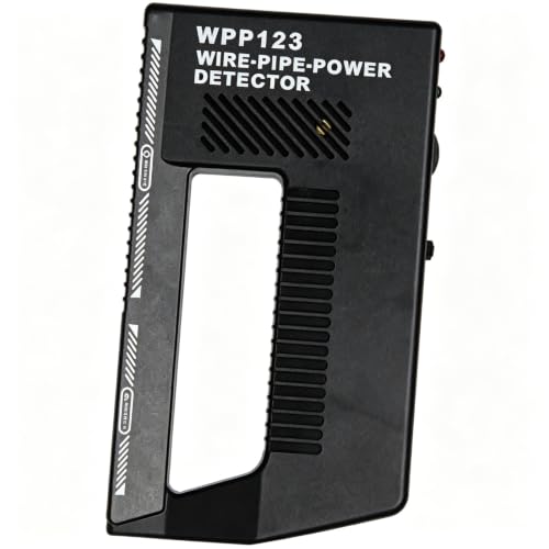 High-Sensitivity Wall Scanner & Metal Detector - Adjustable Alert for Pipes and Wires - Multifunctional Stud Finder for Adults - Durable Plastic Design (Black, Model WPP123)