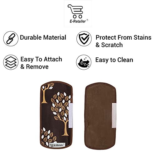 Image of Polyester 3-Layered Fridge Top Cover /Refrigerator Cover with Utility Pockets and Set of 4 Pc Fridge Mats (Color-Brown, Size-39x21 Inches)