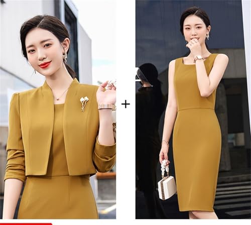Women Business Suits 2 Piece Set Blazer Jacket and Dress Formal Professional Ladies Office Work Wear2