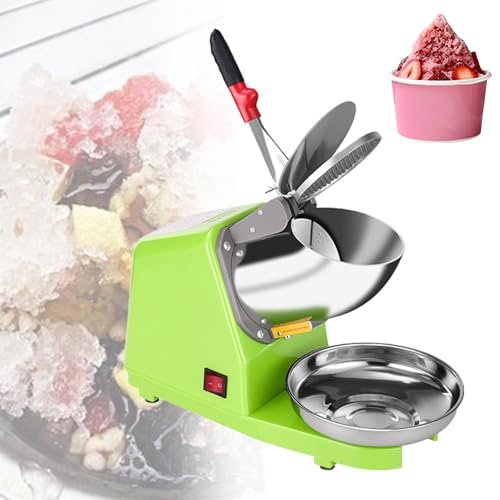 Trituradora de Hielo eléctrica con Cuchillas Dobles de Acero Inoxidable, Alta eficiencia y Funcionamiento silencioso para cócteles, Fiestas y trituración de Hielo de Alta eficiencia. (Green)
