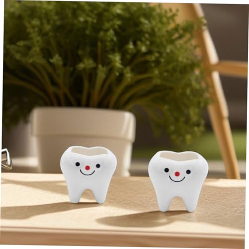 Pots de fleurs céramique forme de dent compacts pour petits intérieurs - 6