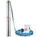 Produktbild BuoQua Tiefbrunnenpumpe 220 V 1 PS Tiefbohrpumpe 0,75 kW Tauchpumpe für Brunnen 750 W Tiefpumpe bis 74 m 5520 L/H Tauchpumpe mit 20 m Kabel