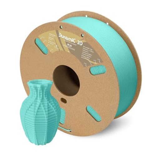 DURAMIC 3D PLA Filament 1.75mm Cyanblue 1kg Spool, Jam-Free High Stifness 3D Printing Filament with Cardboard Spool, No-Tangling No-Clogging Dimensional Accuracy 99% +/- 0.03 mm