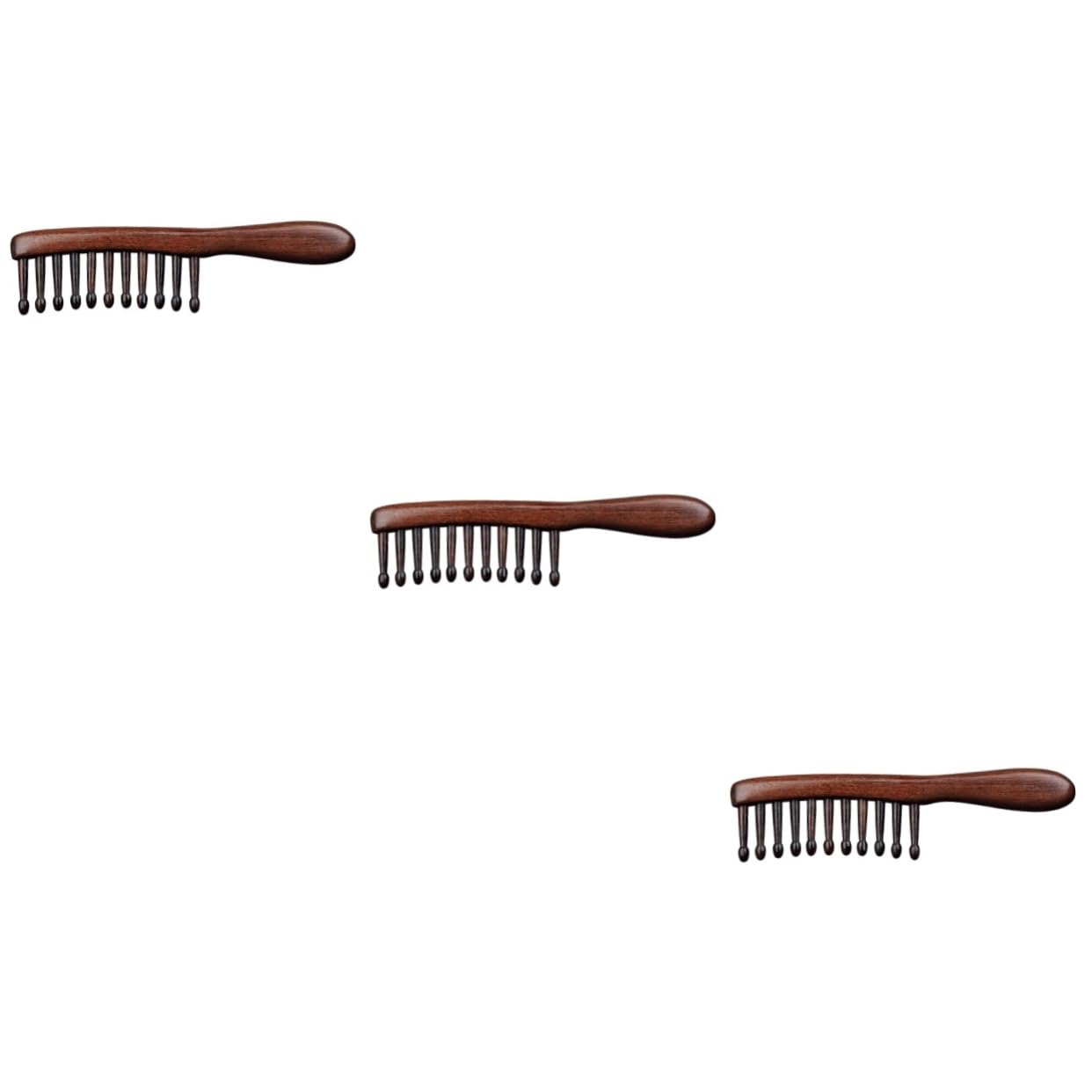 Baluue 3stücke Sandelholz Haarkamm Mit Breiten Zähnen Kopfhautmassage Kamm Für Lockiges Haar Sanftes Entwirren Für Haartypen Langlebig Und Stabil Für Haarpflege