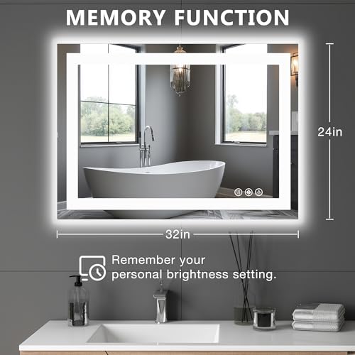 Image of NEWBULIG Bathroom Mirror, Wall Mirror with Aluminum Alloy Thin Frame, Bathroom Mirrors for Over Sink, Bedroom, Living Room, Entryway