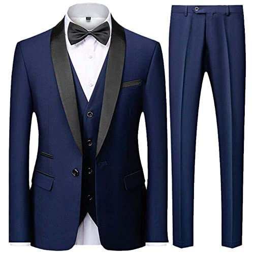Costume slim britannique homme ensemble trois pièces blazer pantalon chic
